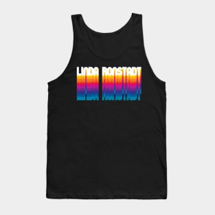 Retro Linda Proud Personalized Name Gift Retro Rainbow Style Tank Top